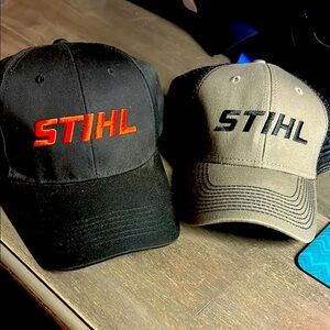 Men's Black and Green Stihl Official  Caps
